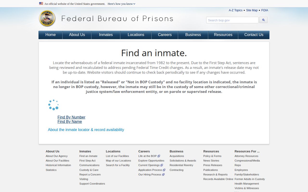 BOP locator for federal inmates released in West Virginia