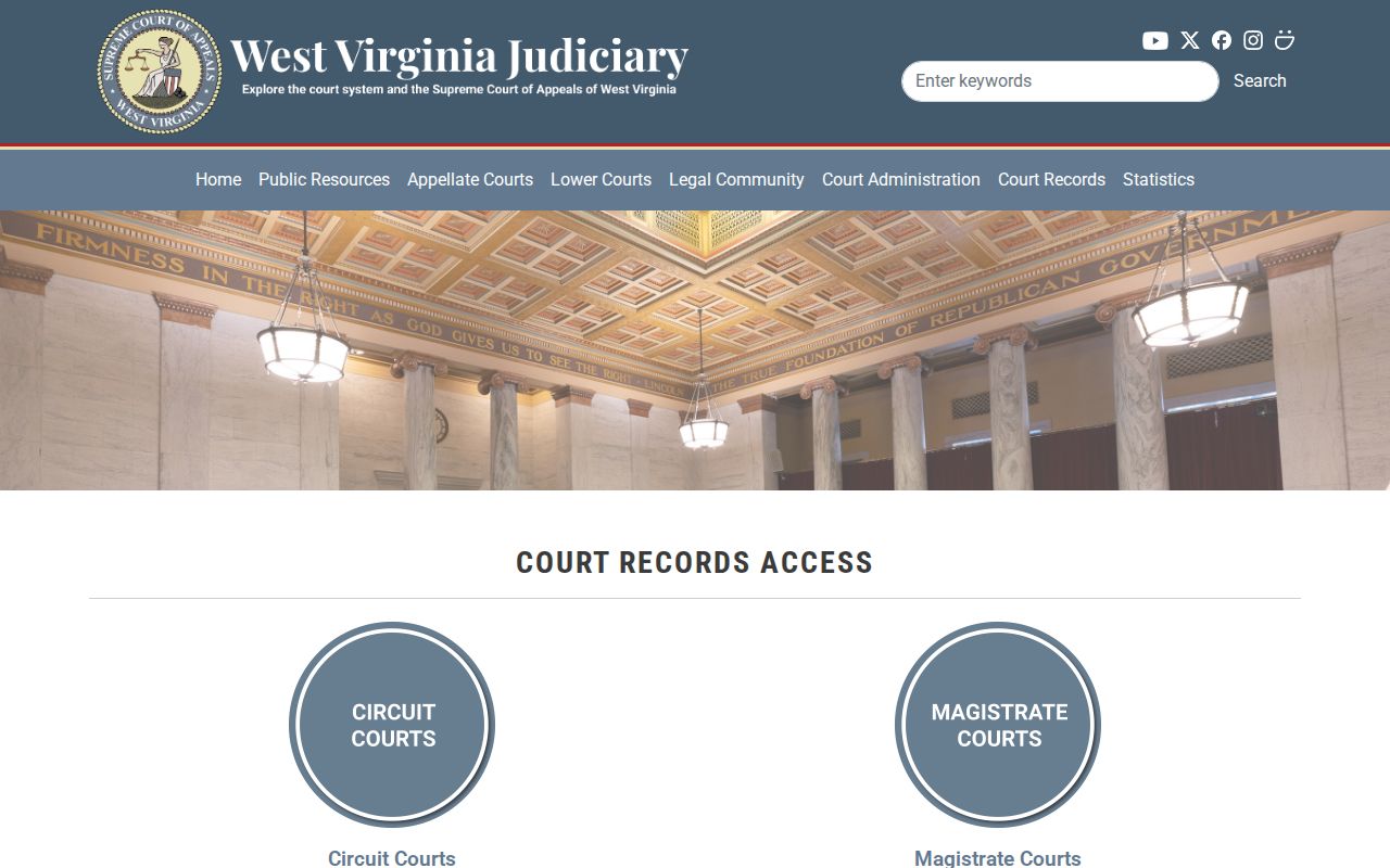 West Virginia court portals for released inmate records